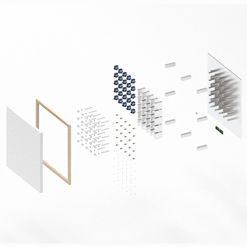 Attune exploded view of the kinetic wall hardware