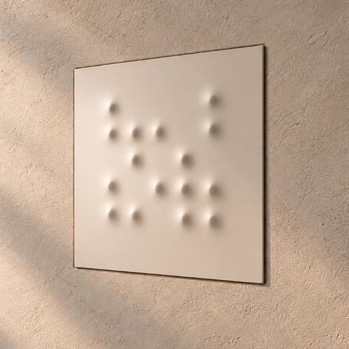 Attune wall showing an AI-composed pattern in warm light