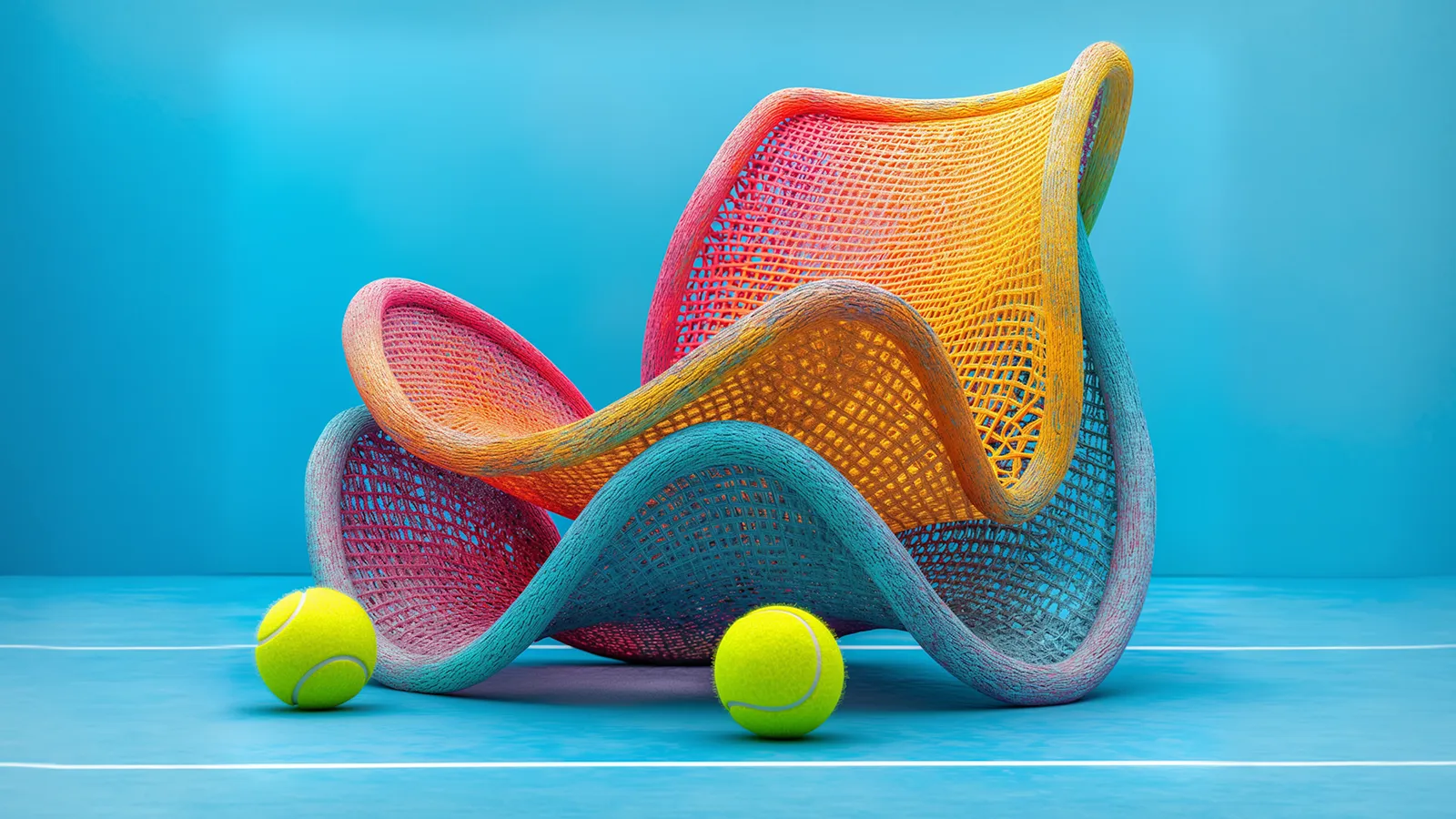 Vibrant Tennis Tapestry Chair