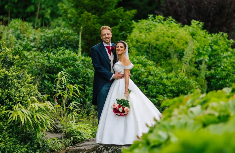 Married couple getting photos taken