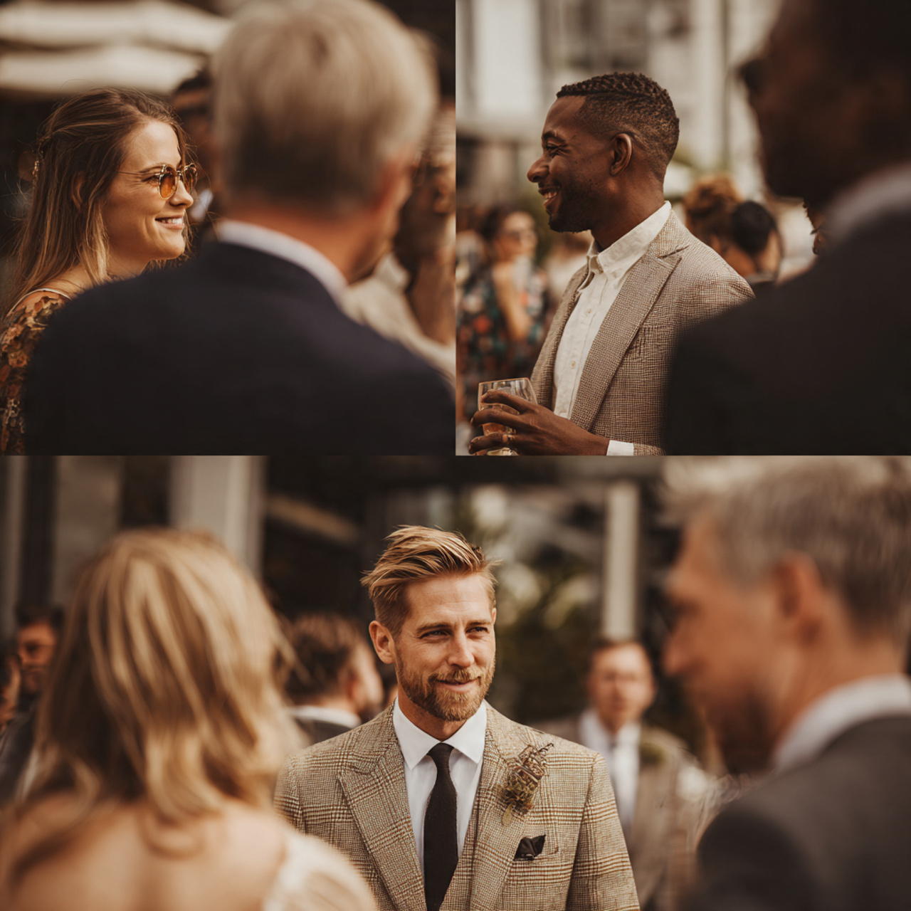 Picture of random well-dressed individuals standing outside