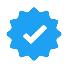Blue checkmark for verification