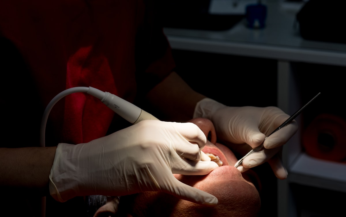 Dentist treating a relaxed patient during a same-day crown appointment in Sydney