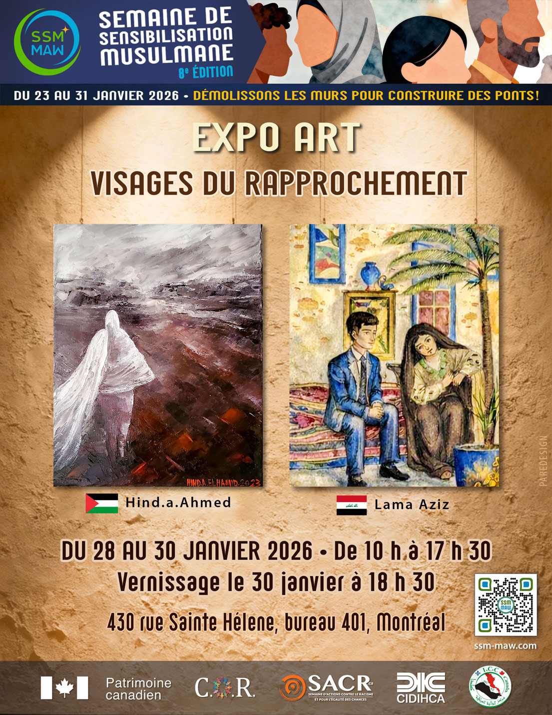 Affiche Exposition d'art SSM-MAW 2026 — Faces of Reconnection art exhibition poster