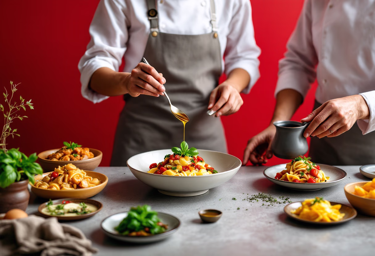 image of the kitchen in action (for an italian restaurant)
