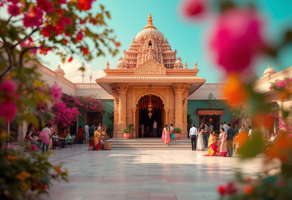 [background image] image of community gatherings (for a hindu temple)