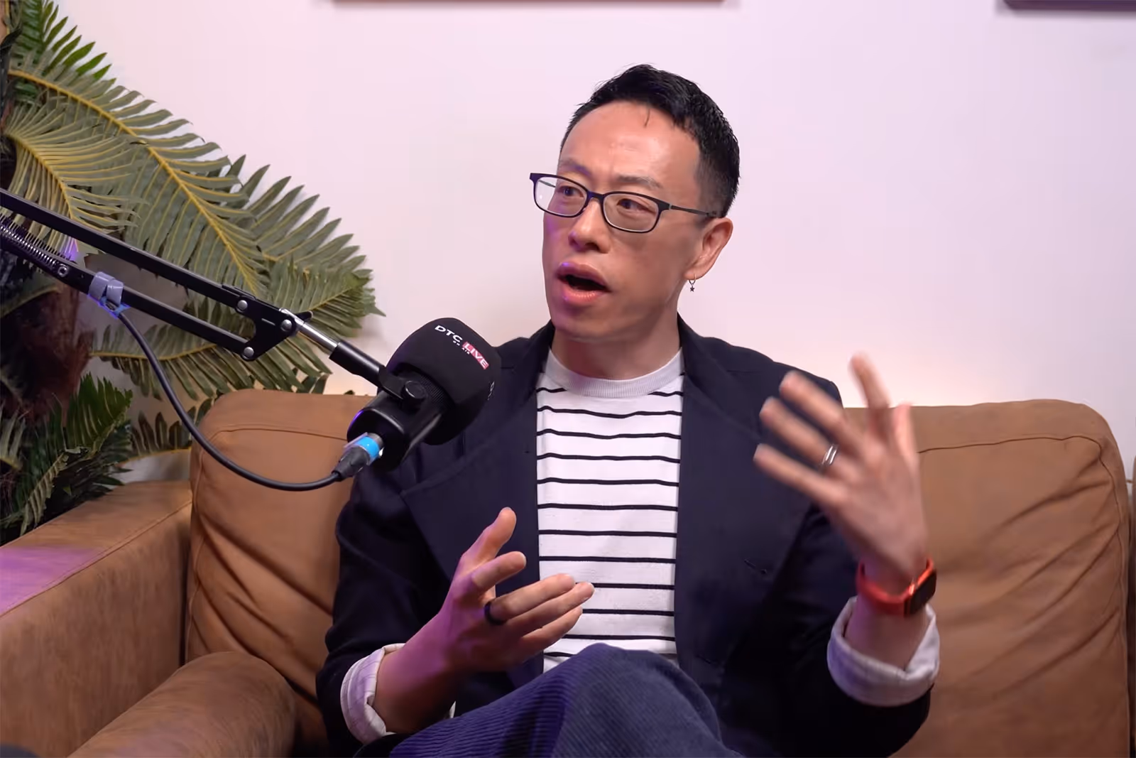 An image showing Shakeup Cosmetics founder Jake Xu being interviewed for DTC Live On Air