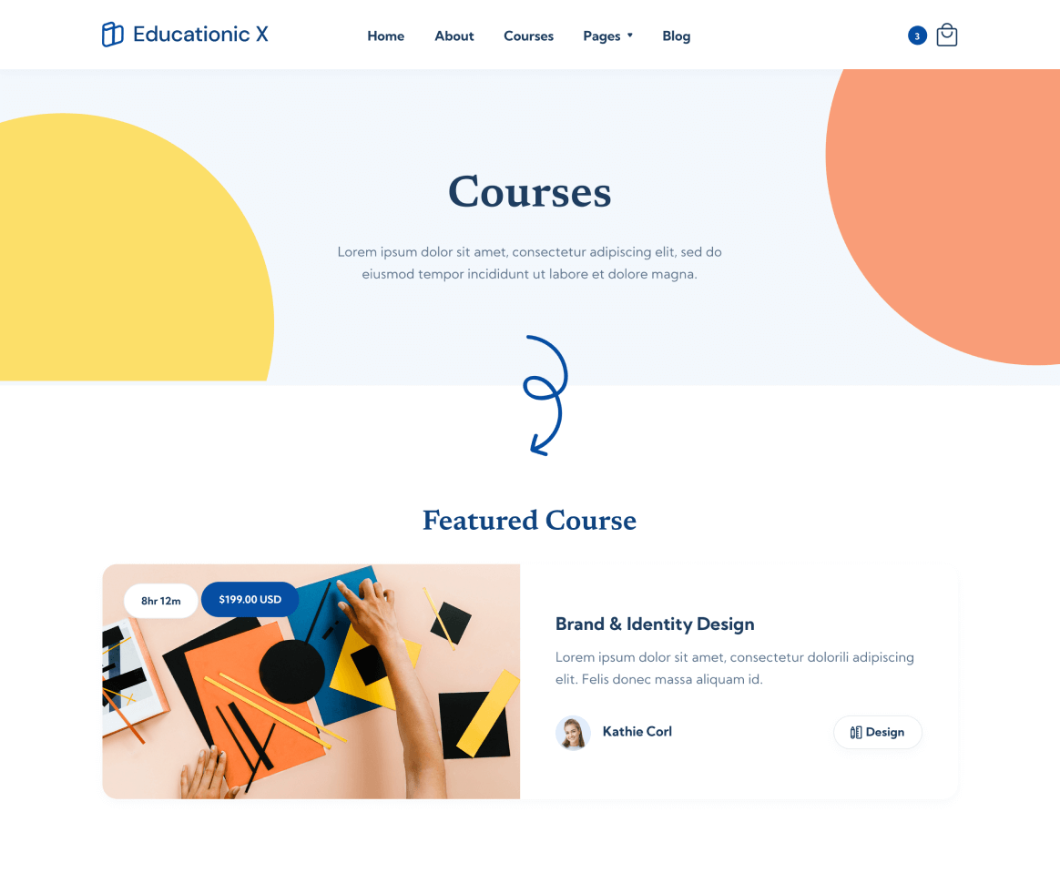 Educationic X - Courses page - Education Webflow Template