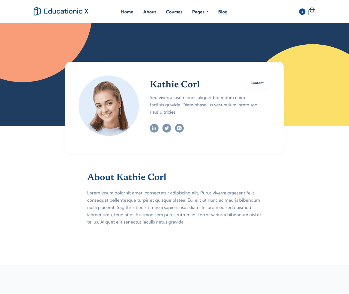 Educationic X - Teacher Single page - Education Webflow Template