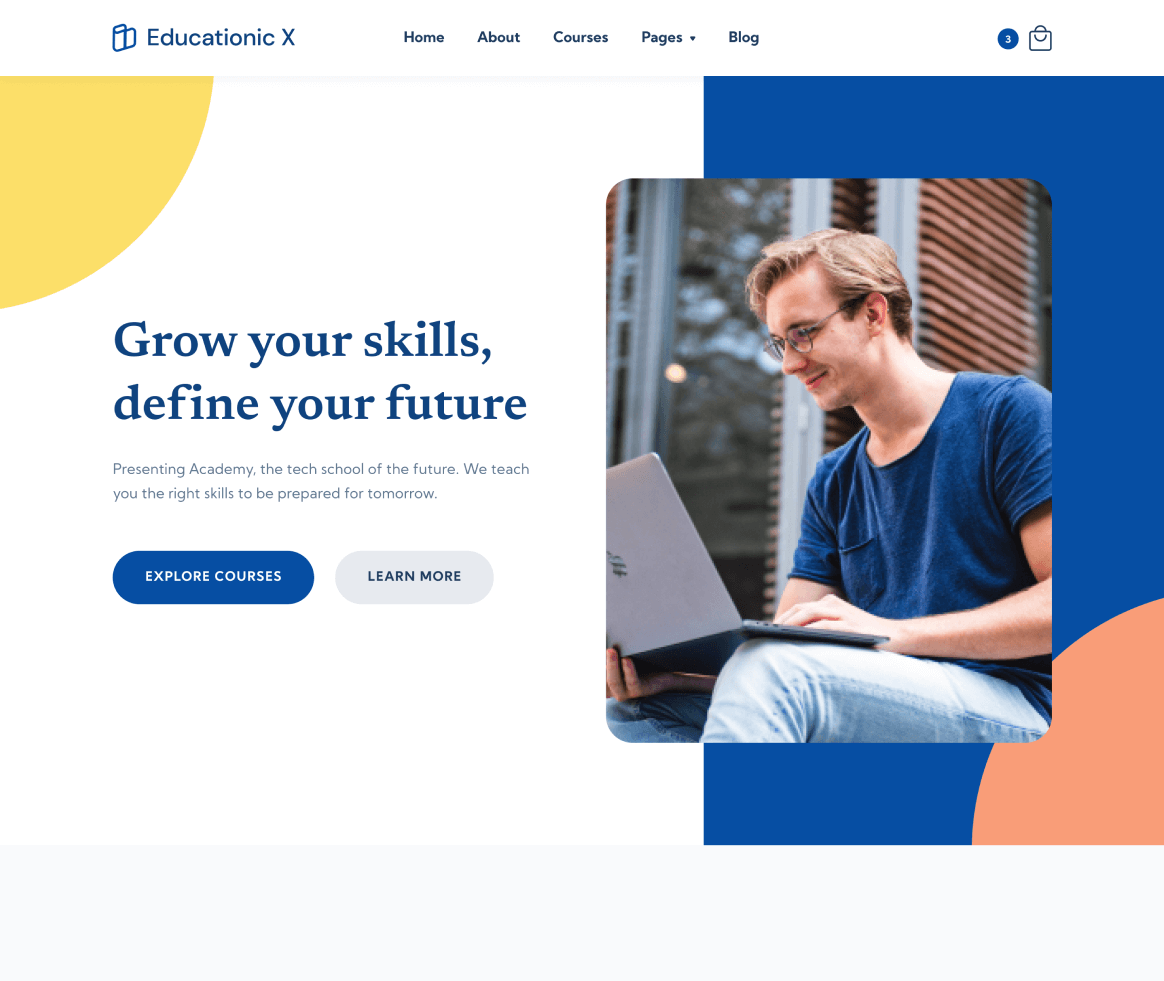 Educationic X - Home page - Education Webflow Template