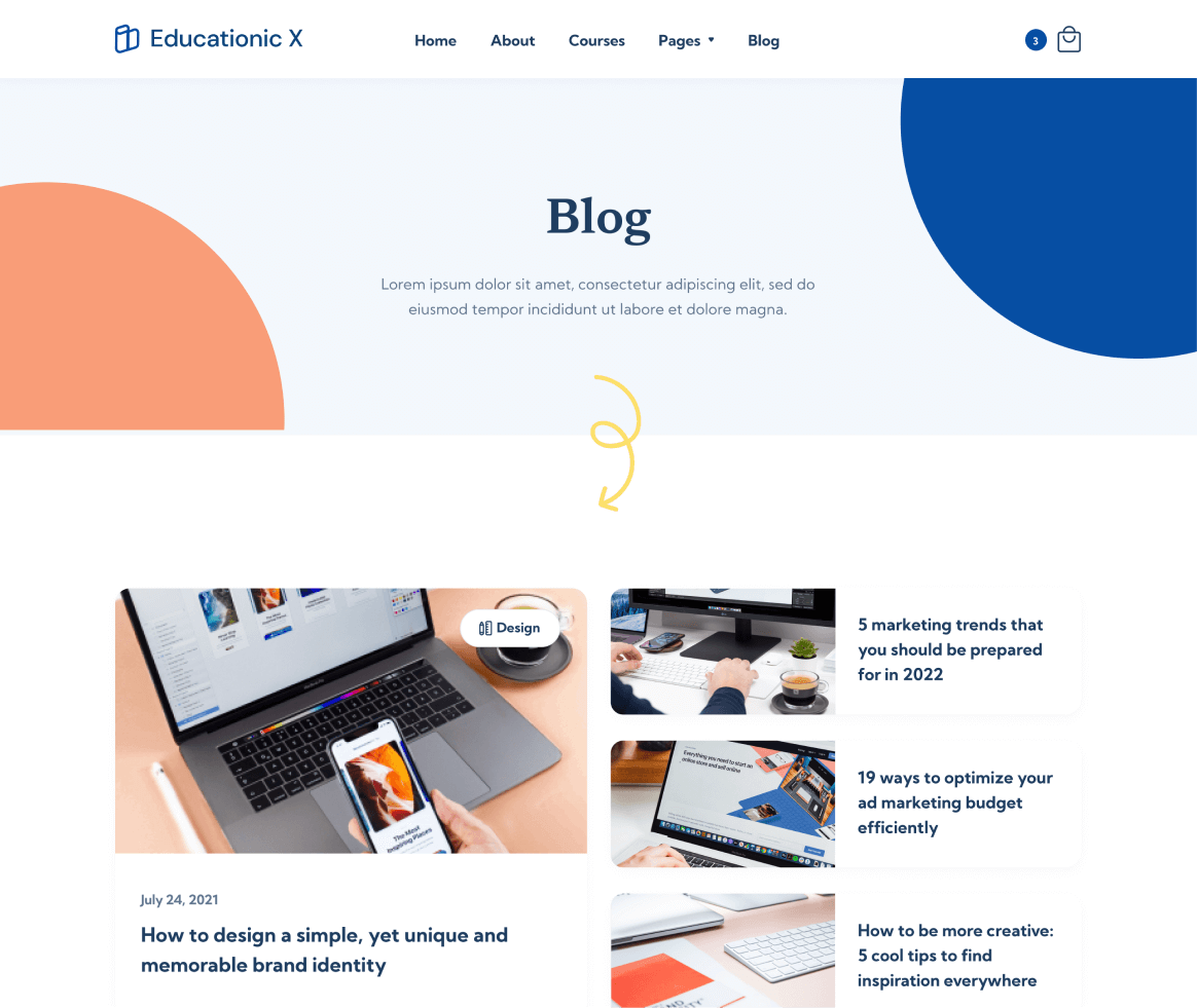 Educationic X - Blog page - Education Webflow Template