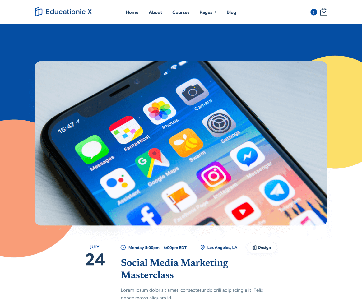 Educationic X - Event Single page - Education Webflow Template