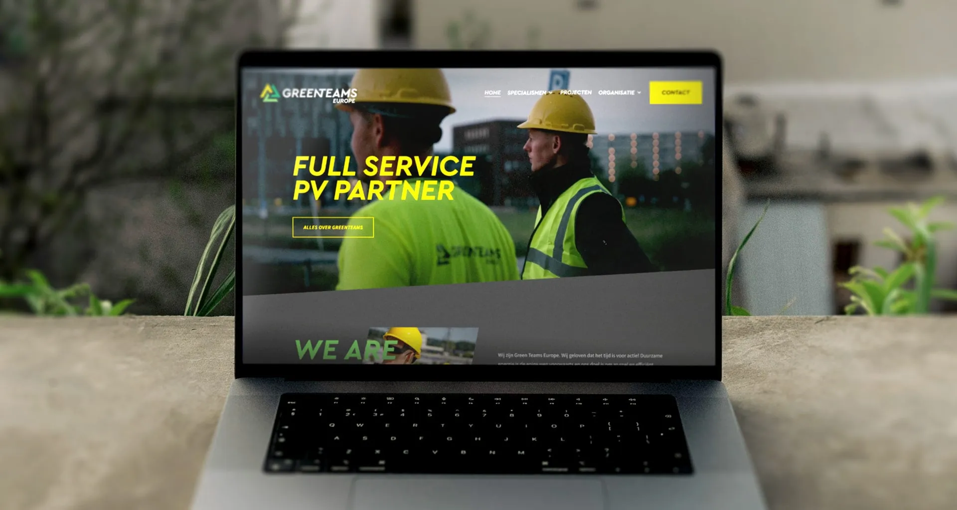 laptop met website greenteams
