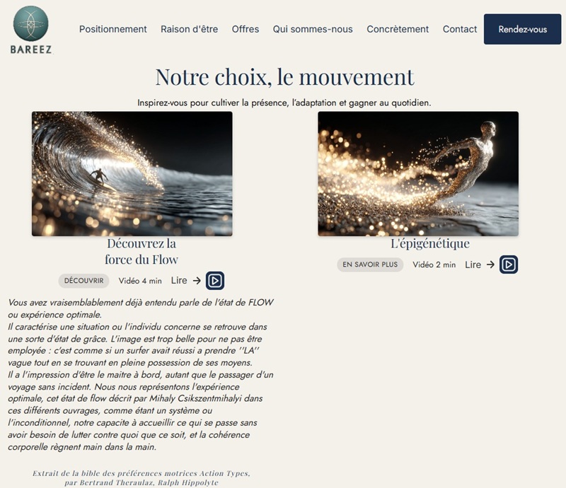 image du site web Bareez illustrant une des réalisations effectuée