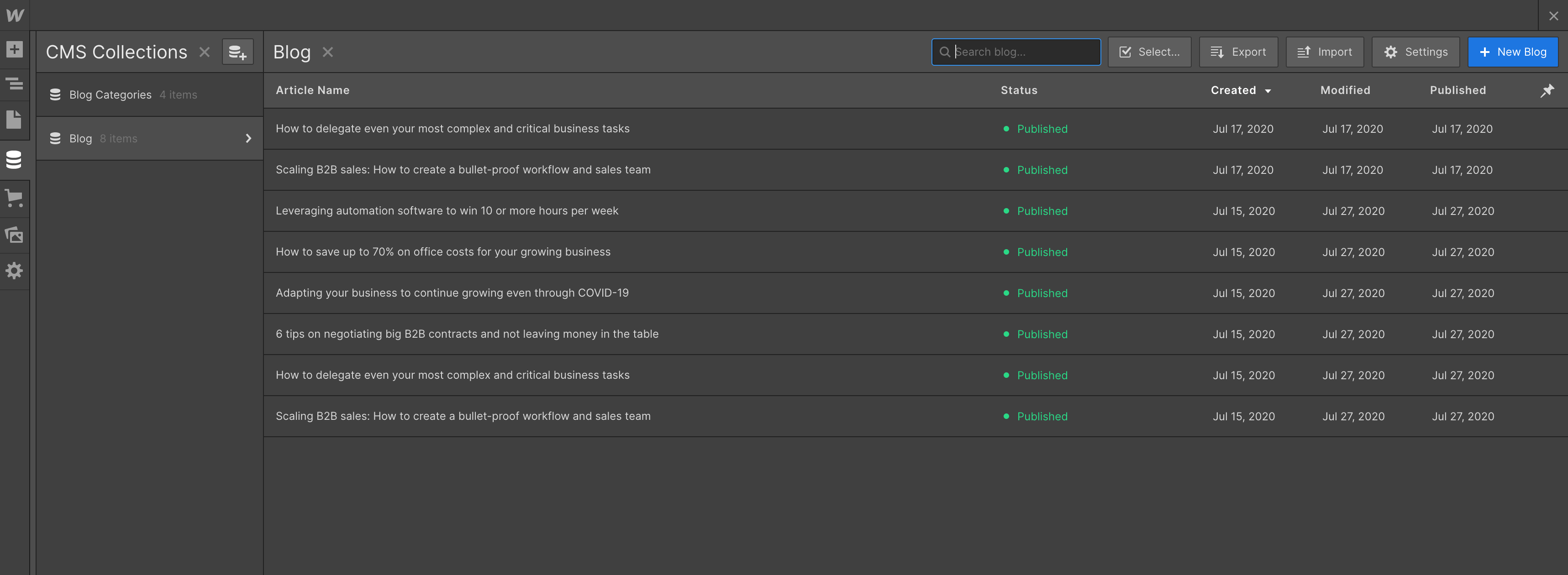 CMS Collection - Consultant Webflow Template