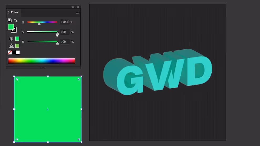 Representation of Saturation in Illustrator