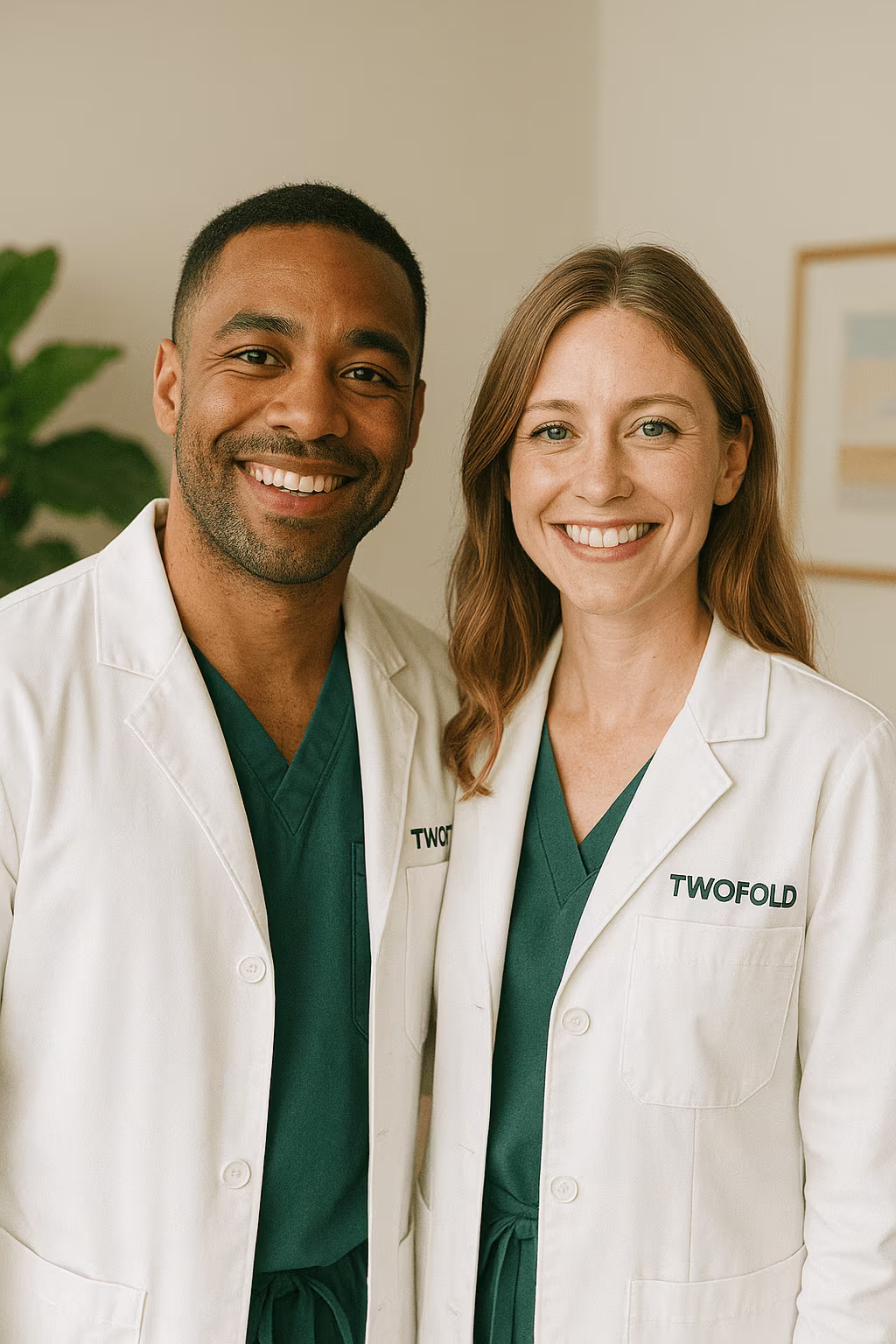 doctors with twofold branded robes