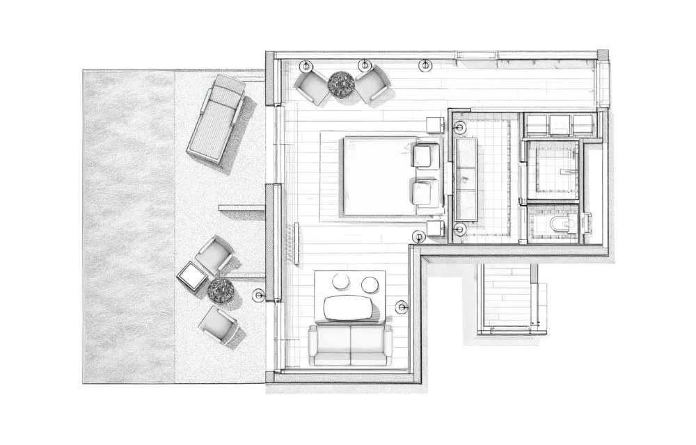 Floor plan of the Garden Junior Suite