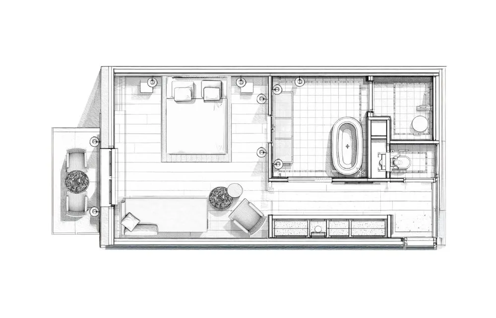 Floor plan of the Village Junior Suite