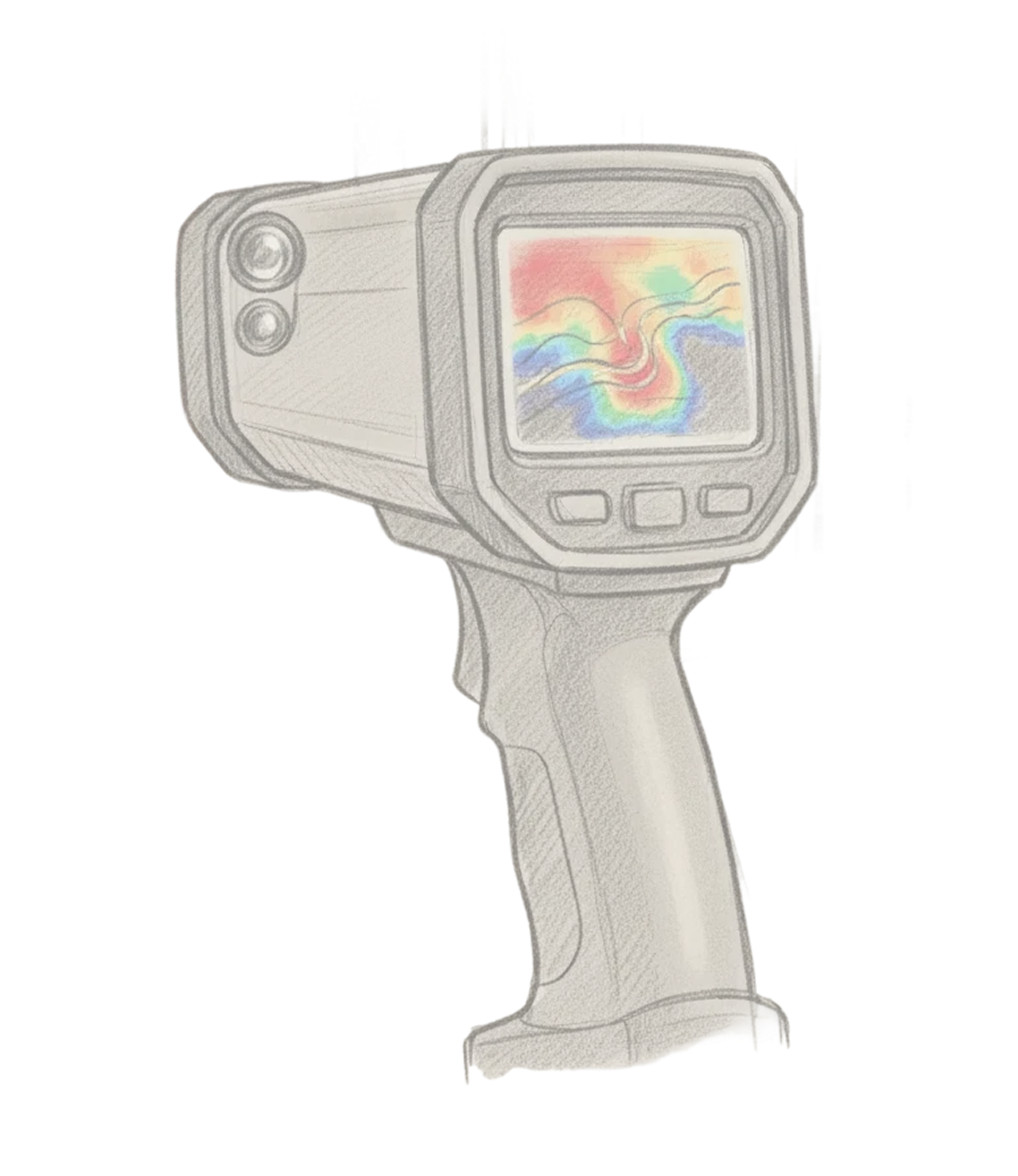 Thermal scanner sketch illustration for Lakeside Home Inspections