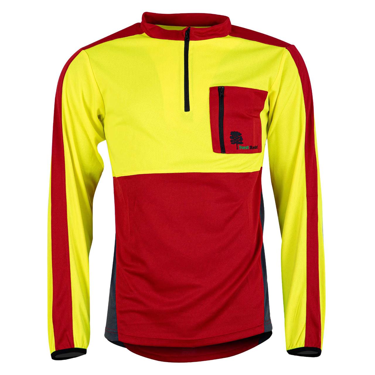 Forst Resist Funktionsshirt mit Zipp-Reißverschluss am Kragen, langarm, rot/gelb