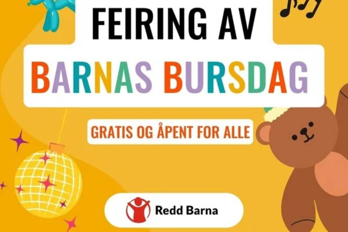 Plakat for Feiring av Barnas bursdag med Redd Barna på Union Scene Drammen