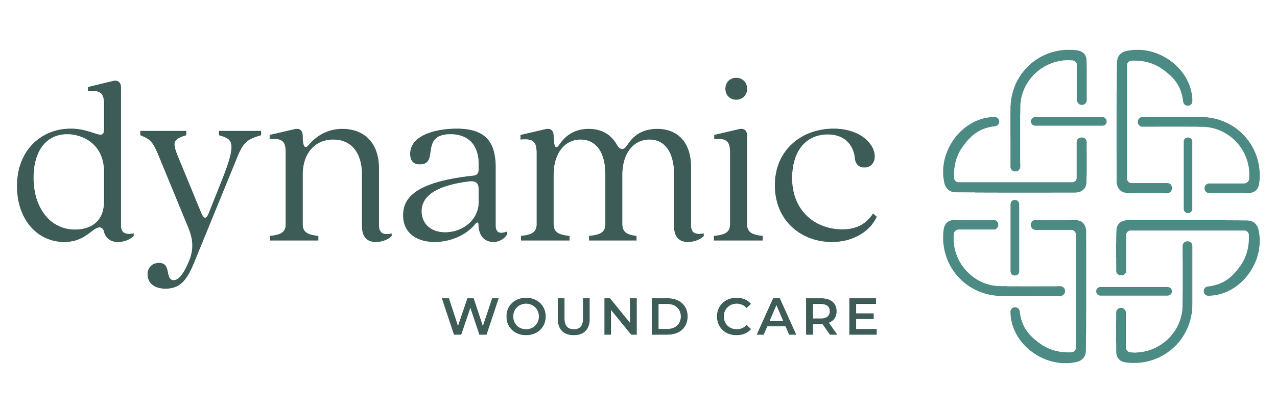 Dynamic Wound Care logo with stylized interconnected lines forming a rounded square on the right.
