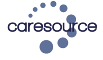 CareSource logo with lowercase text and circular dots forming a swirl above and below.