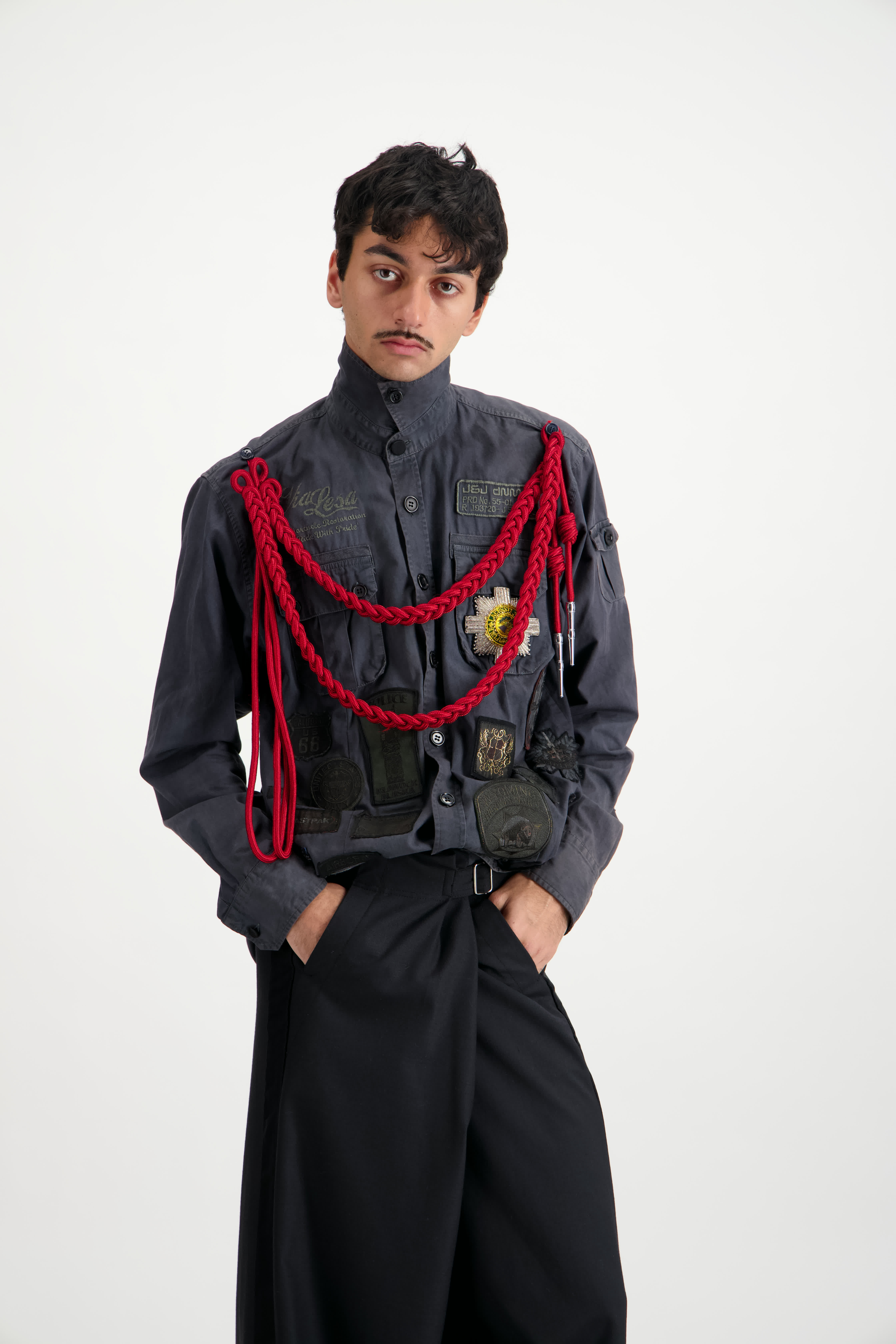 Chemise Patchs Noire