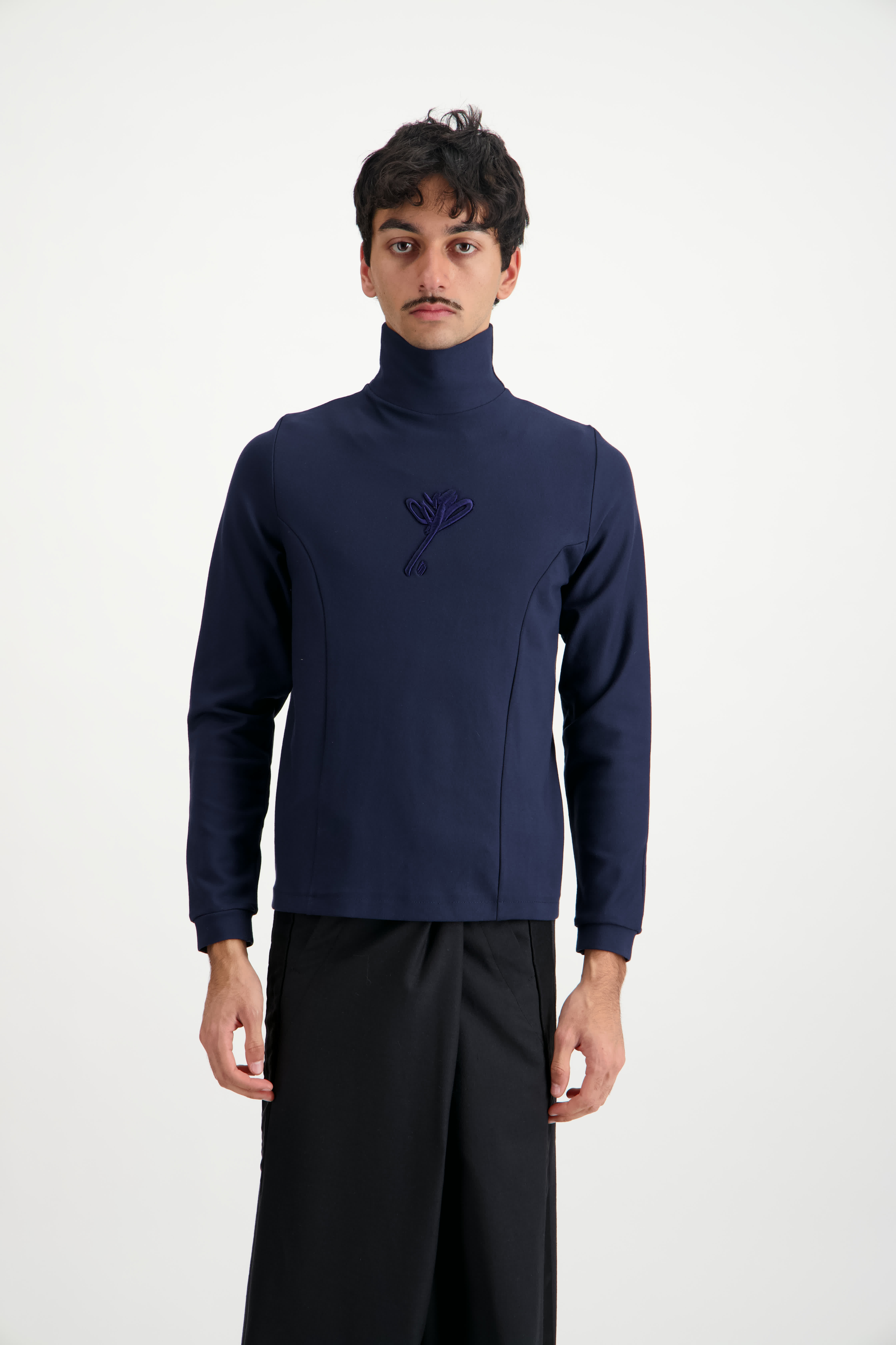 Col Roule Fleur Marine