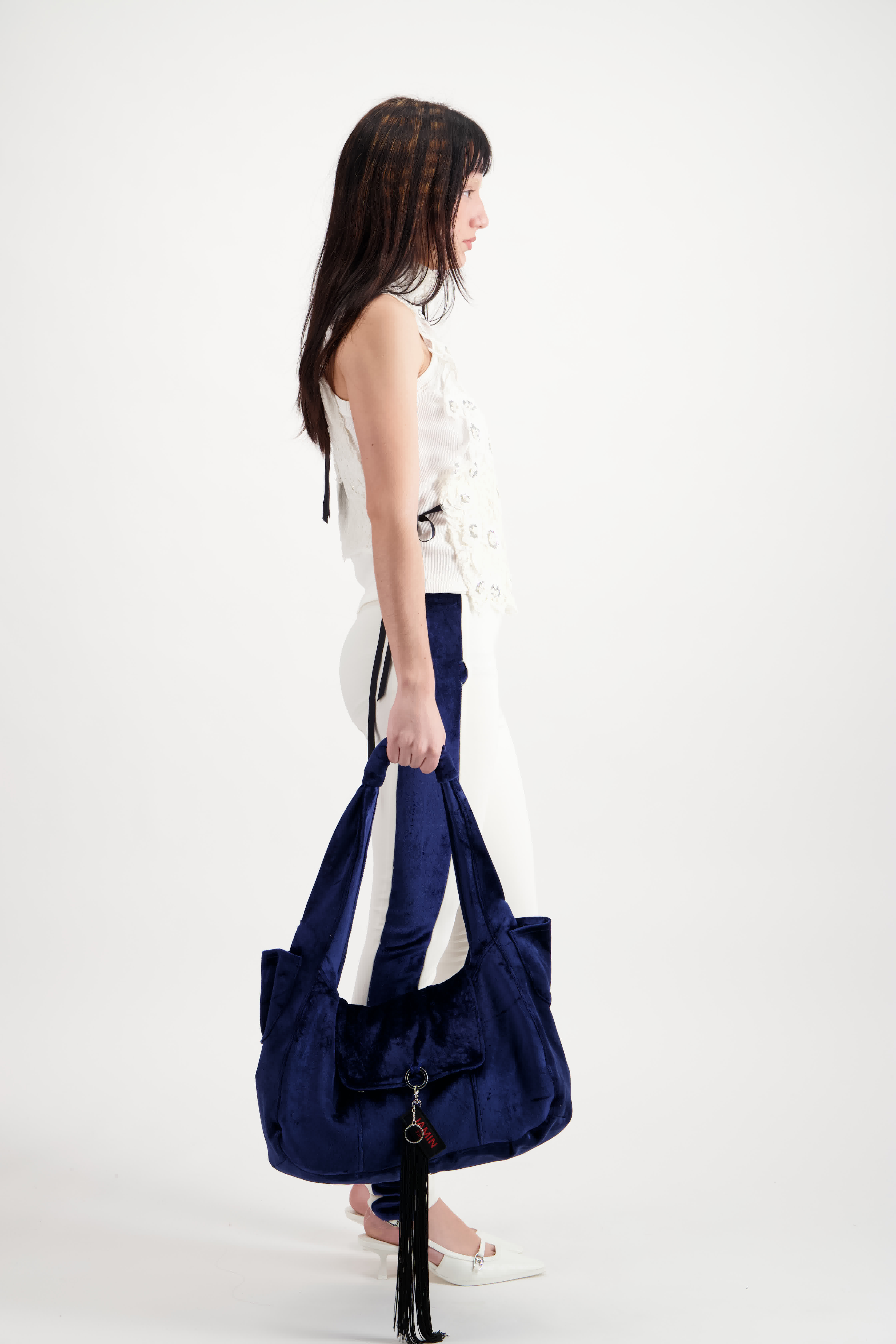 Sac Edmond Velours Bleu