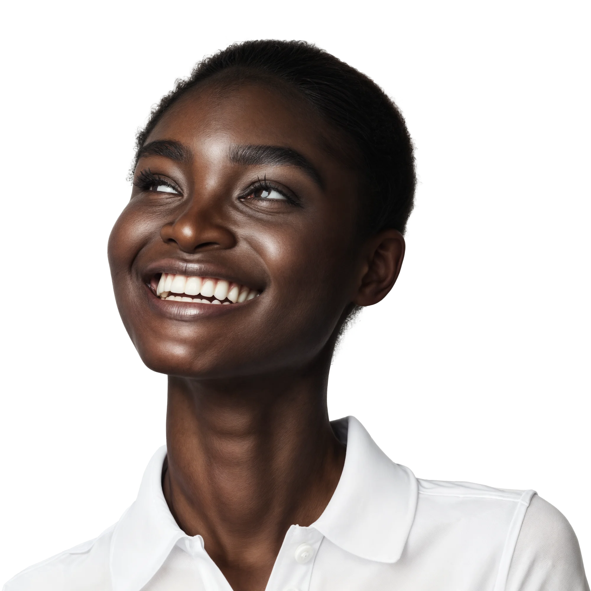 Young female smiling