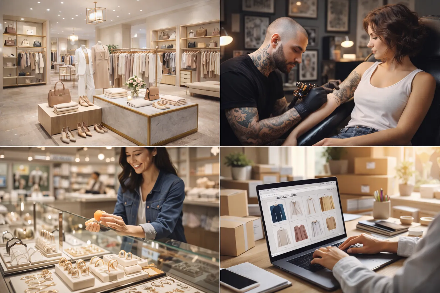 Moderner Einzelhandel mit KI-Telefonassistent für Kundenanfragen, Beratung und automatisierte Terminvereinbarung.