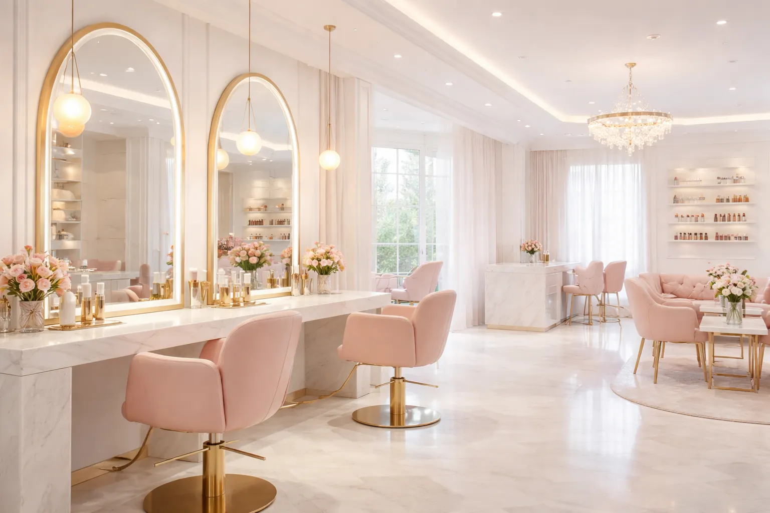 Moderner Coiffeur-Salon mit KI-Telefonassistent für Terminbuchungen, Kundenberatung und Anrufmanagement.