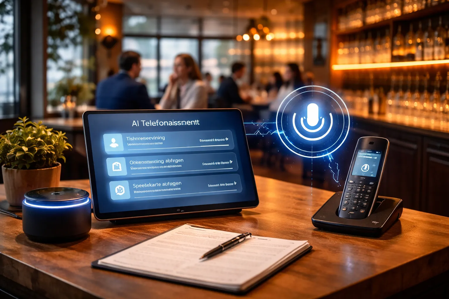 KI Telefonassistent beantwortet Restaurantanrufe automatisch