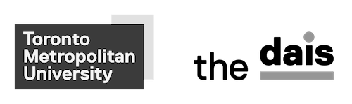 Toronto Metropolitan University logo next to the phrase 'the dais' where 'dais' is bold with a dot over the 'i' and an underline below.