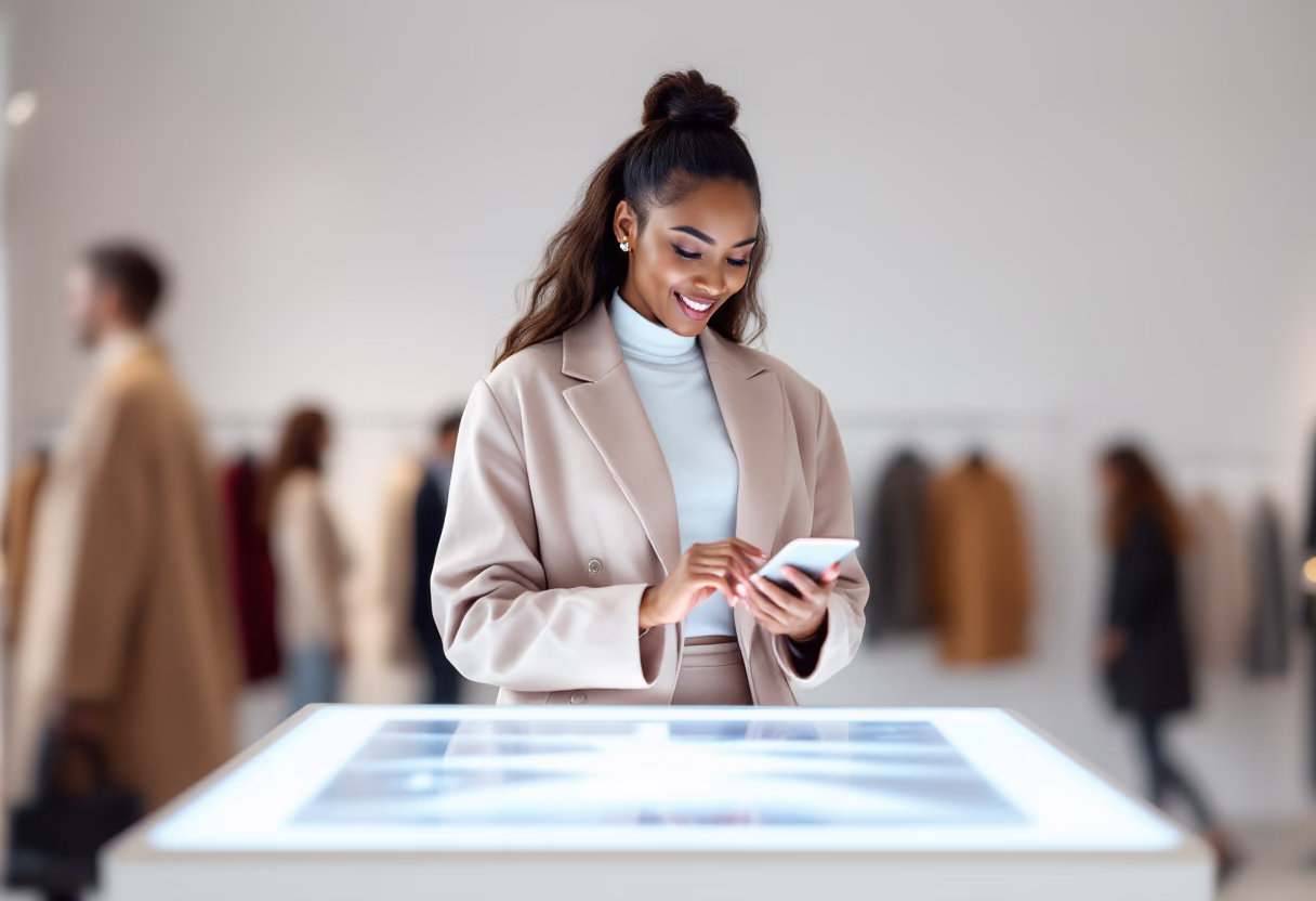 image of customer participating in instore event (for a department store)