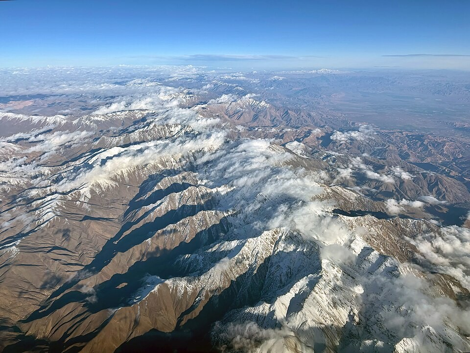Aerial view of Jbel Aoulime (3555 m), Western High Atlas, Morocco