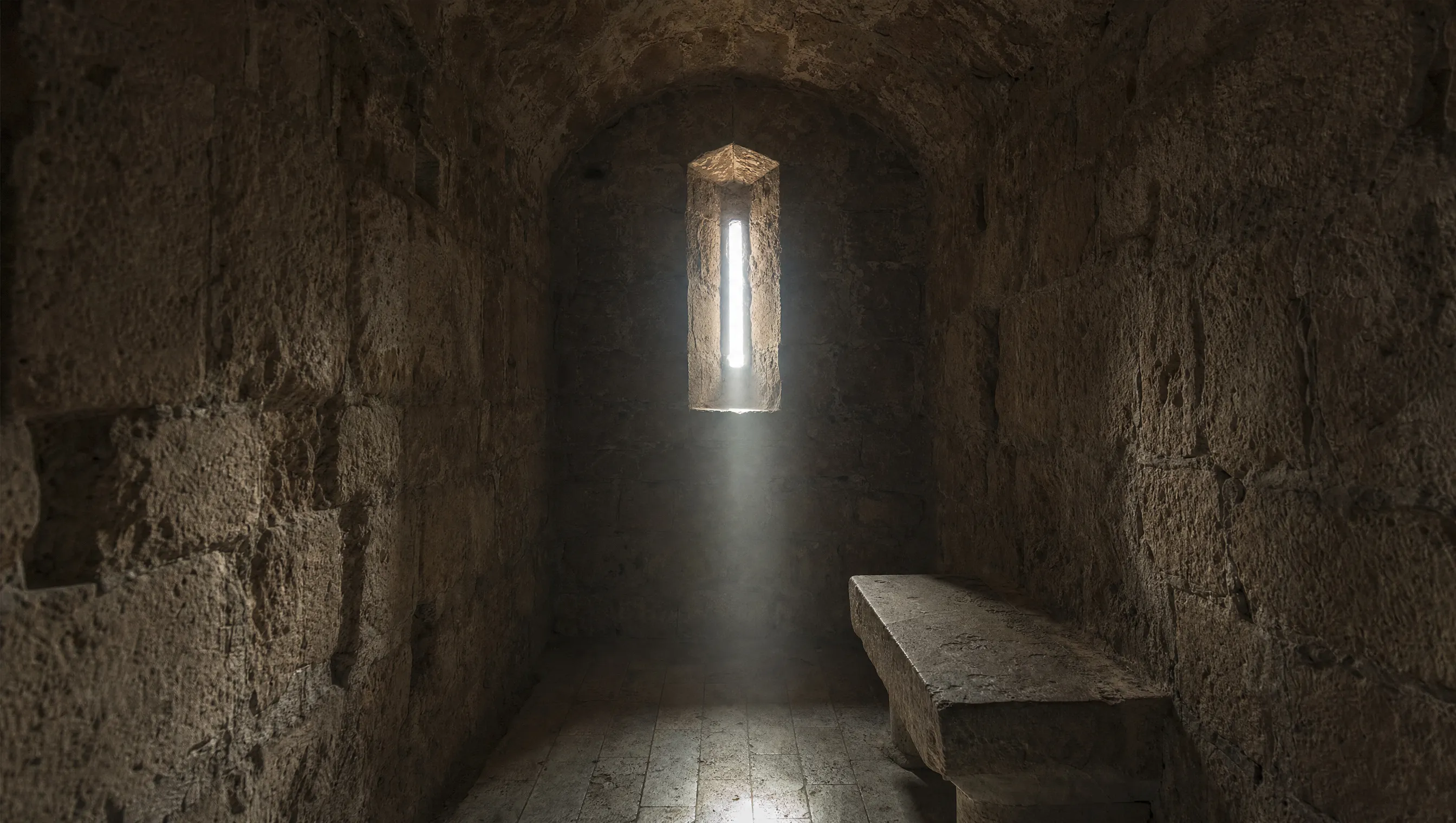La cellule de la tour du château de Medellín, où la légende situe l'emprisonnement du deuxième comte