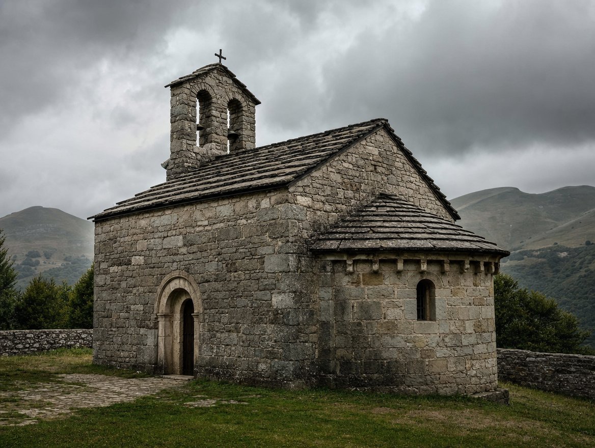 La chapelle romane Sancti Spiritus de Roncevaux, ancien ossuaire du XIIe siècle