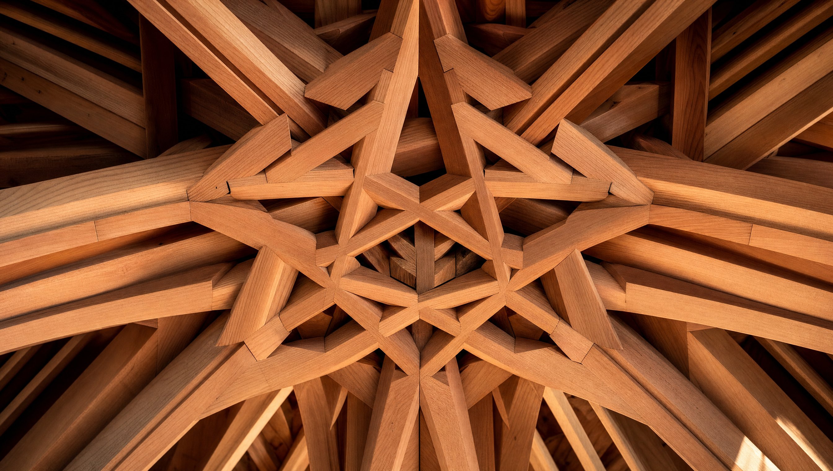 Détail de l'assemblage en bois du plafond mudéjar, sans clou apparent