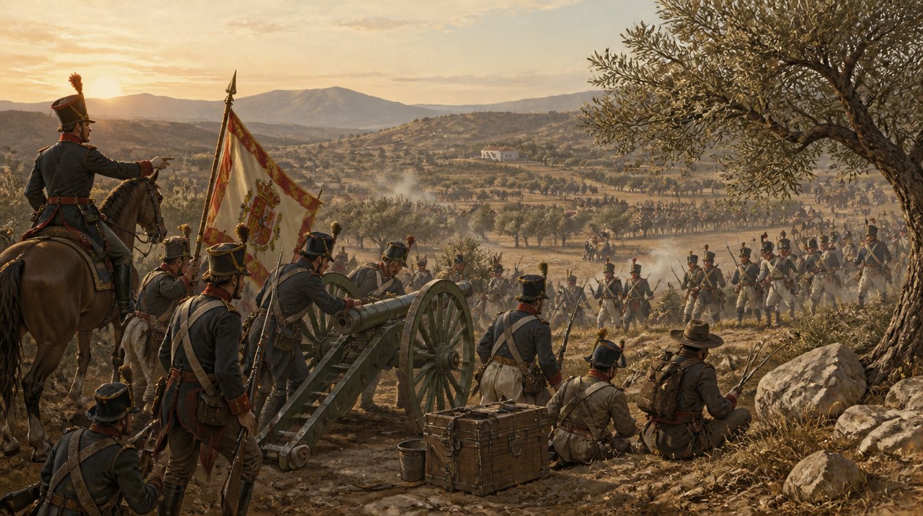 Gravure d'époque de la bataille de Bailén, 19 juillet 1808