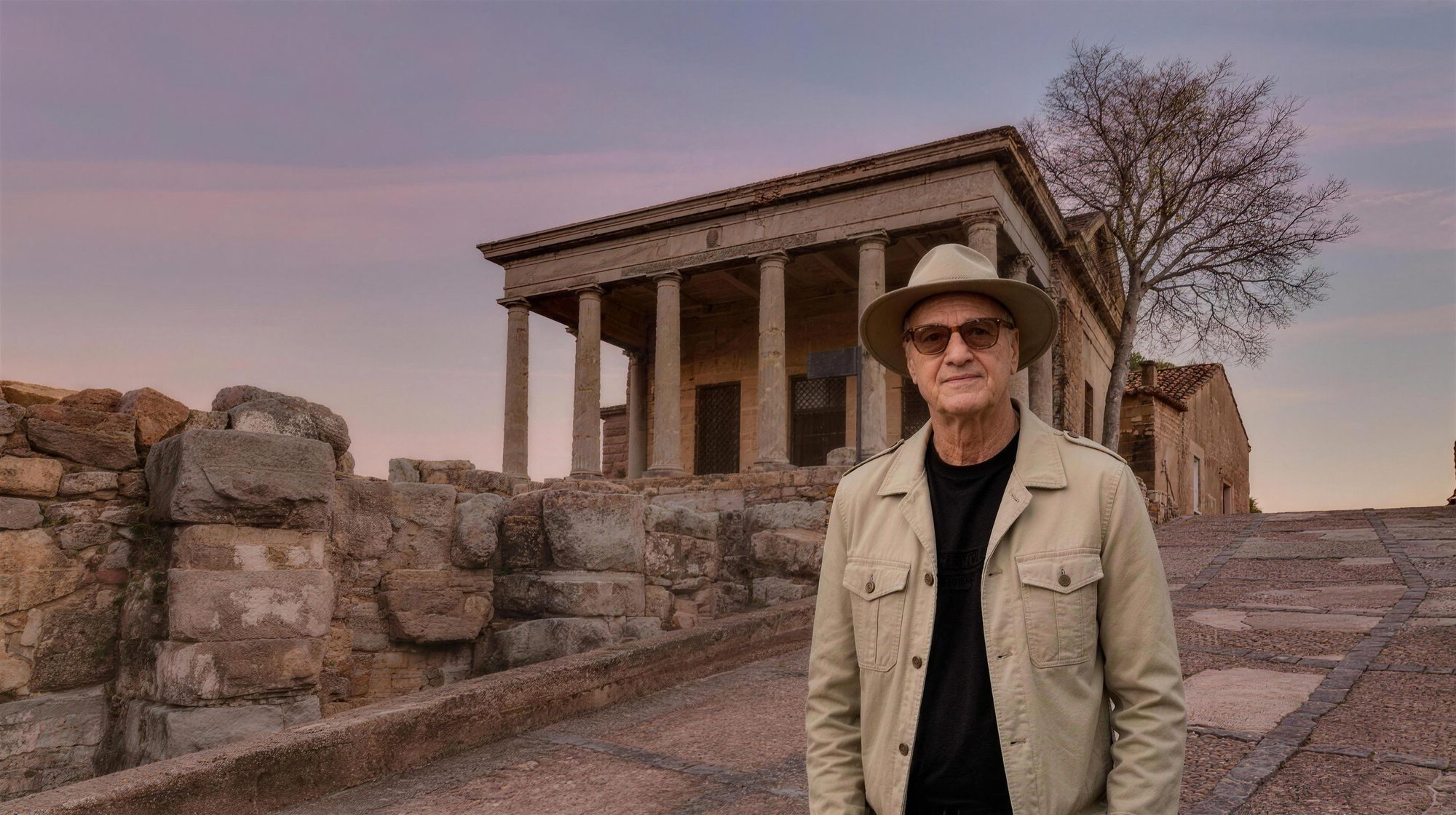 Lucas Lunes devant le château de Sagonte (Castillo de Sagunto), Valence, Espagne