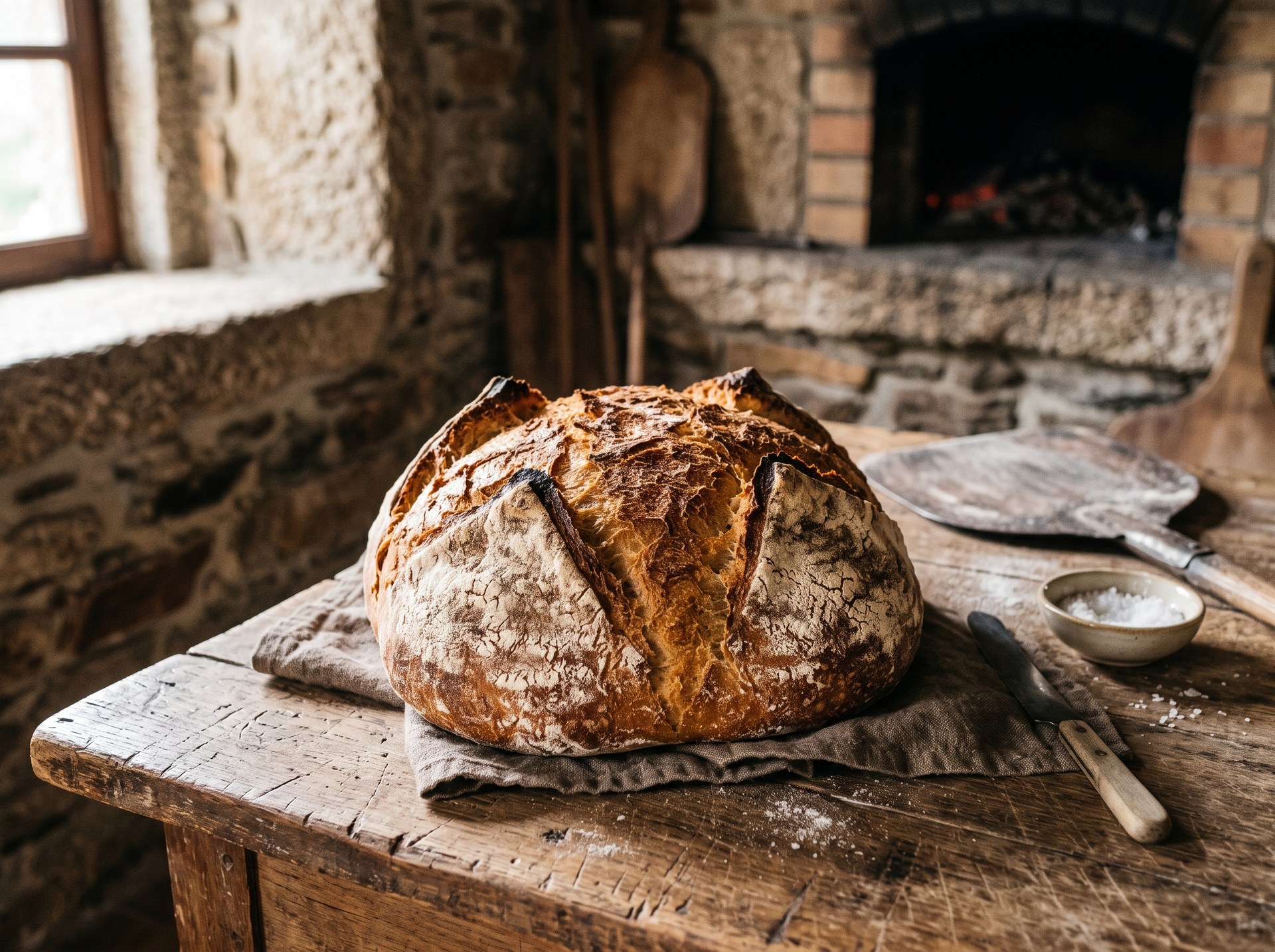 Pão de quatro cantos, le pain traditionnel de Favaios cuit au four à bois, Douro, Portugal