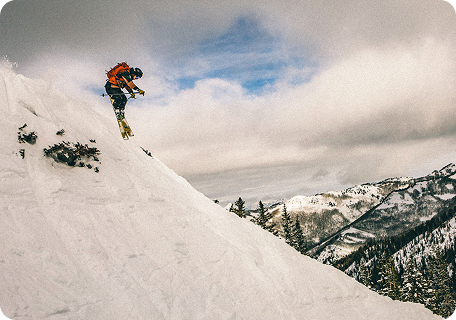 Man skiing on the mountain