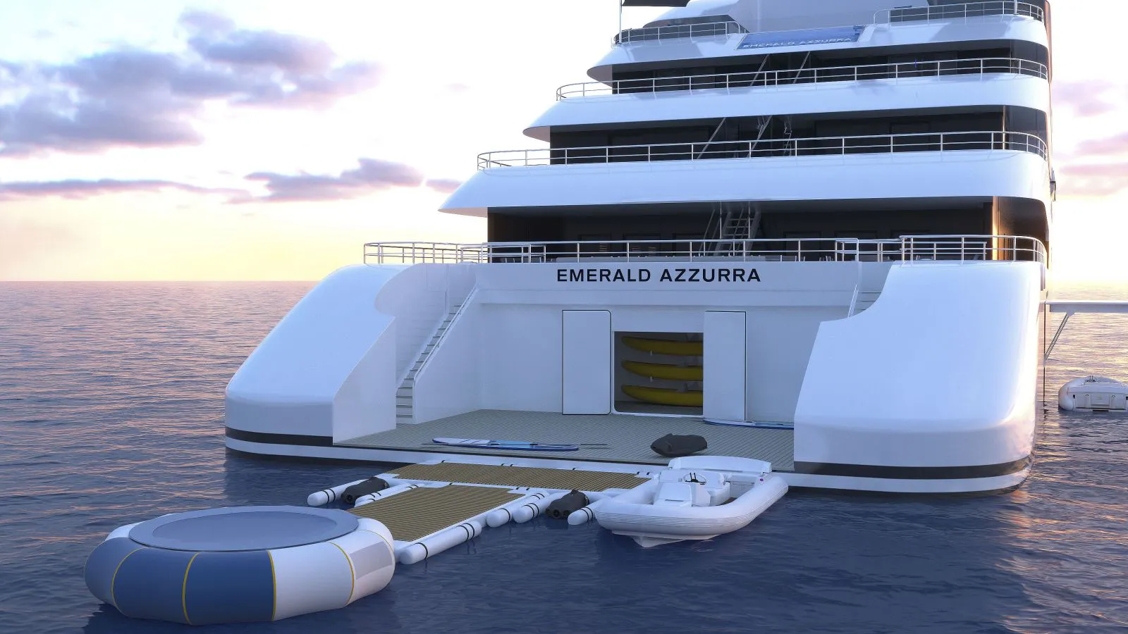 Emerald Yachts marine platform beach club