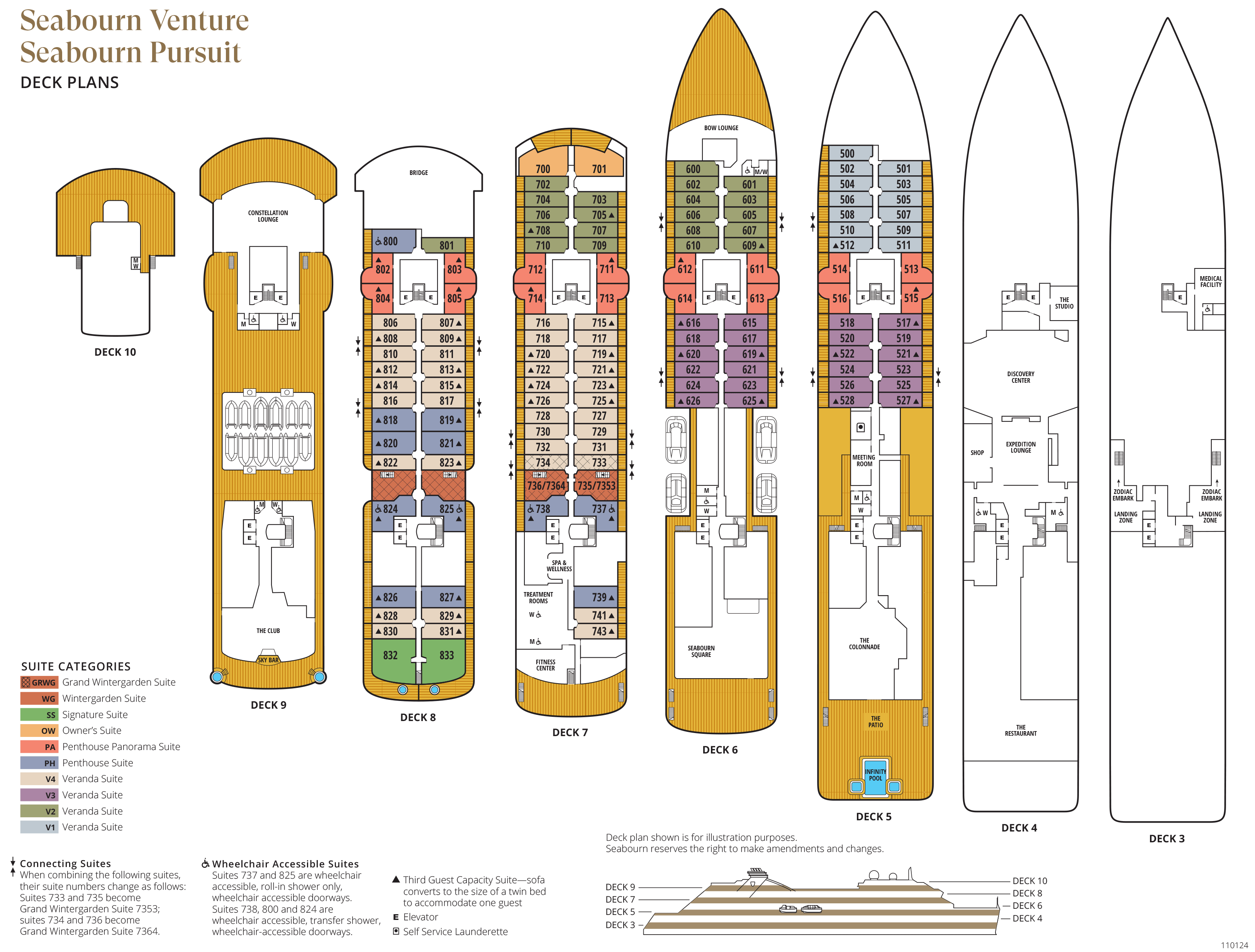 Seabourn Venture / Pursuit deck plan