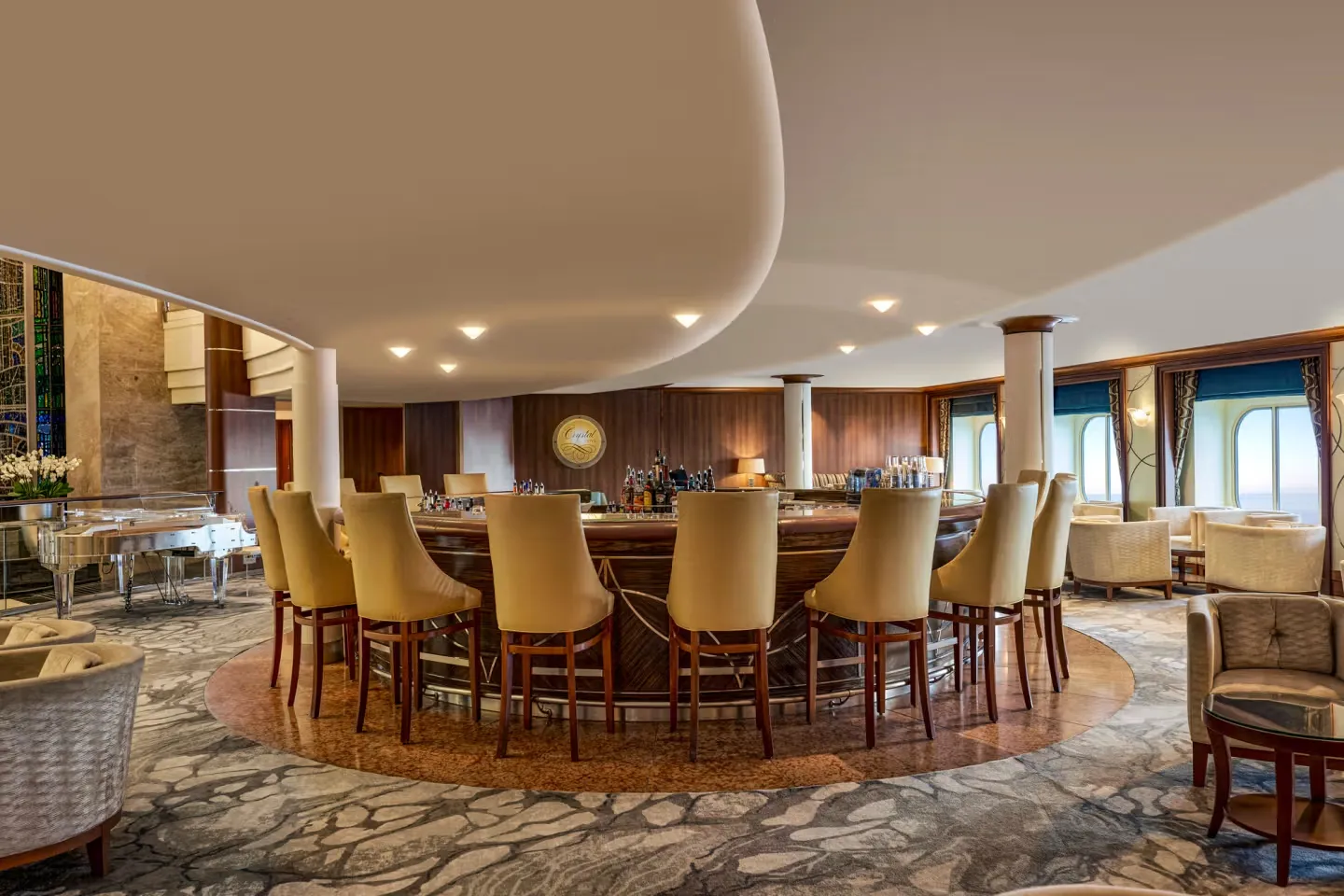 Crystal Symphony cruise ship lounge area