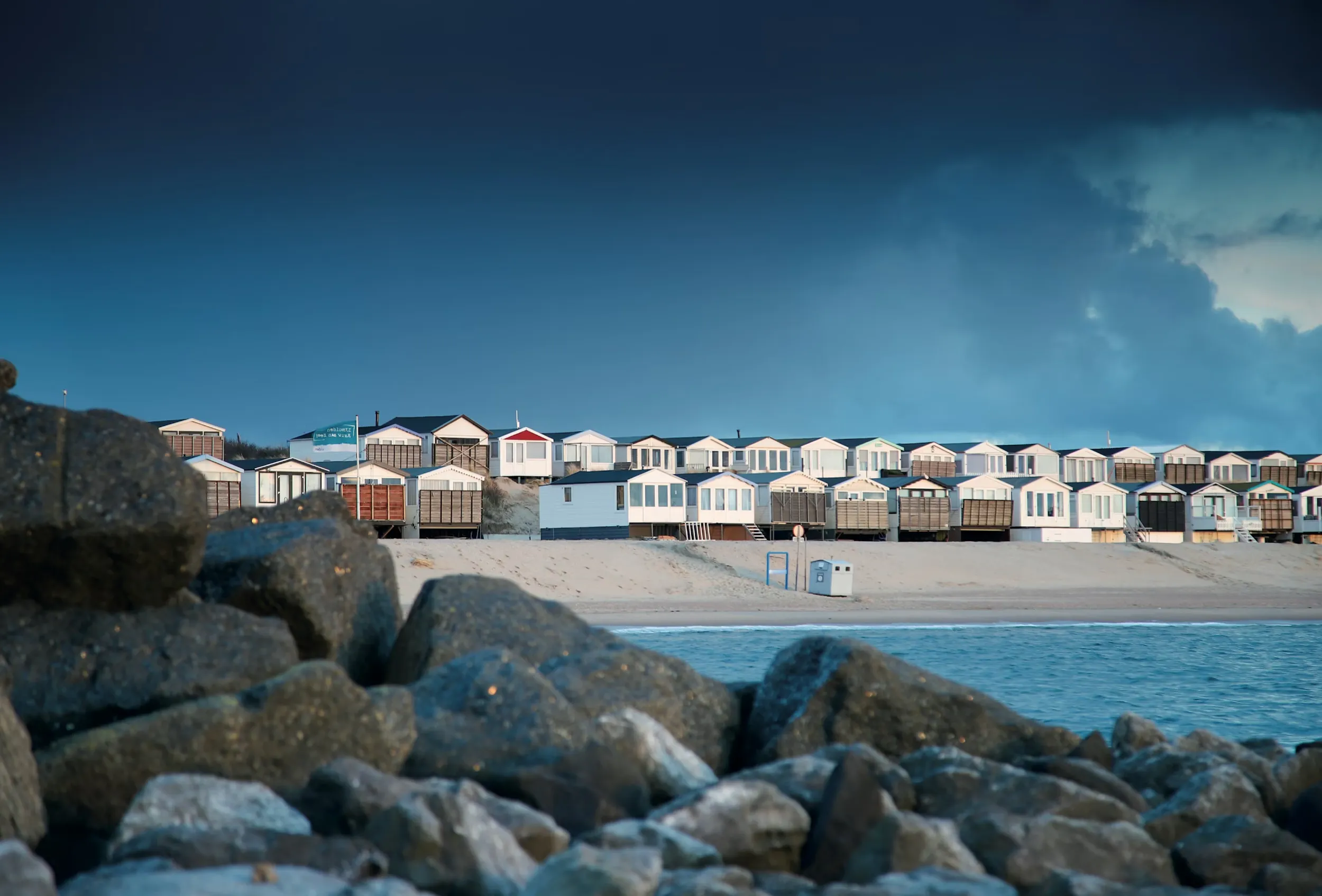 Modular homes along a coast in Netherlands