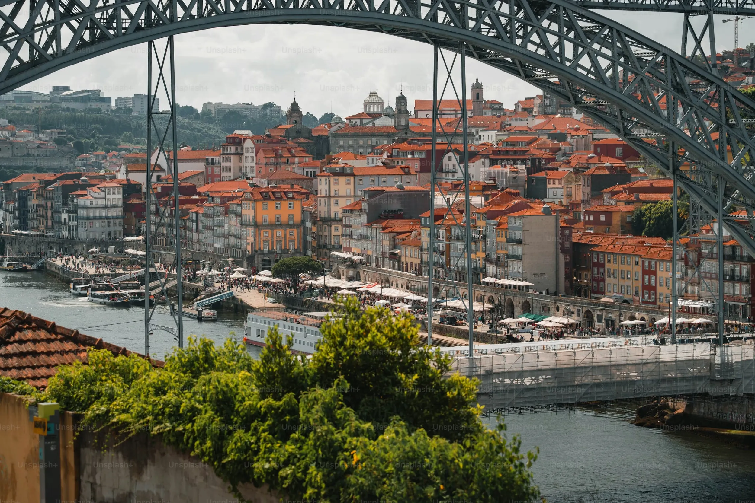 Bridge and river in Oporto, Spain